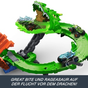 Set de Joaca Hot Wheels Monster Trucks Sharks vs. Dinos cu 2 Masini 164 - Img 3
