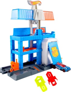 Set de joaca Hot Wheels, Statia de Politie Downtown, 3 niveluri, masca 164