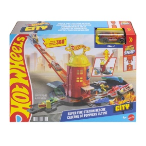 Set de Joaca Hot Wheels - Super Pompierie, Scala 164, Rampa Extensibila 40 cm - Img 6