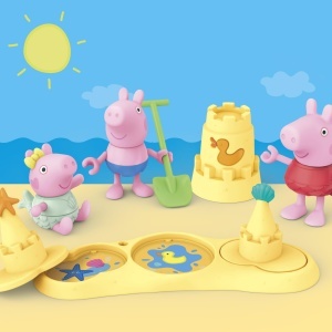 Set de Joaca Peppa Pig - 8 Piese, Figurine Peppa, George si Evie, Accesorii Plaja - Img 6