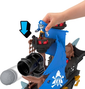 Set de Joaca Pirat cu Barcuta Imaginext, 2 Figurine, Activitati Interactive - Img 3