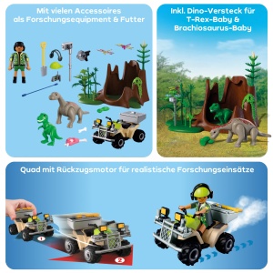 Set de Joaca PLAYMOBIL Dinos 72069 cu Quad, T-Rex Baby si Brachiosaurus Baby - Img 5