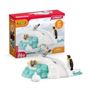 Set de Joaca Schleich WILD Life Pinguin-Familienspa 42661, 14 Piese, 3 Kaiserpinguini