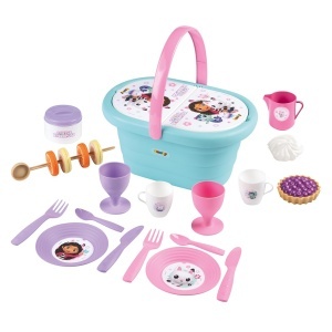 Set de joaca Smoby Gabbys Dollhouse, cos de picnic cu 21 piese, albastru