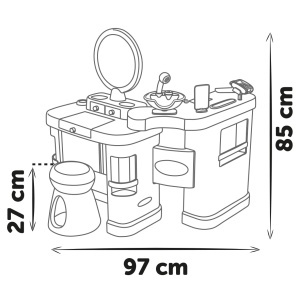 Set de joaca Smoby My Beauty Center, 3-in-1, cu efecte de lumini si sunet, 26 accesorii - Img 6