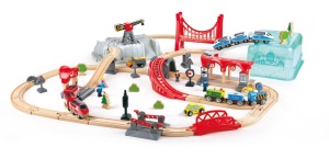 Set de joc Hape Railway World cu cutie de depozitare, 48 de piese, timp de 3 ani - Img 2