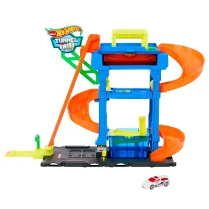 Set de joc Hot Wheels City - Tunel de spalare cu schimbare de culoare, 1 masinuta 164 - Img 6