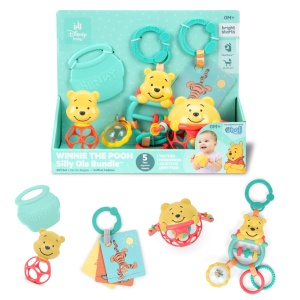Set de jucarii pentru bebelusi Bright Starts Winnie Puuh, 5 piese, multisenzoriale