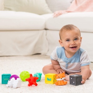 Set de jucarii senzoriale Infantino 216289 9 piese colorate dezvoltare tactila si vizuala - Img 2