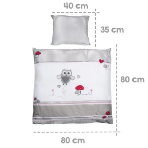 Set de lenjerie pentru bebelusi 80 x 80 cm - roba Adam Eule - 2 piese, multicolor - Img 3