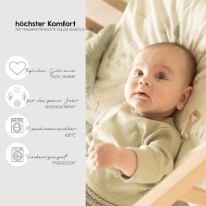 Set de lenjerie pentru bebelusi roba Woodland Buddies, 100 bumbac, 80x80 cm, pastel verde - Img 17