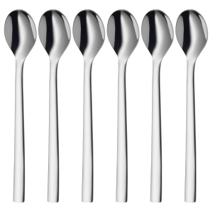 Set de linguri WMF Nuova Latte Macchiato 6 bucati, lingura lunga 19 cm, lingura de iaurt, Cromargan din otel inoxidabil lustruit, poate fi spalat in masina de spalat vase - Img 1