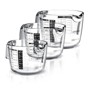 Set de masurare Arendo din sticla borosilicata - 250ml, 500ml, 1000ml