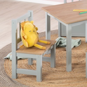 Set de mobilier pentru copii Kindersitzgruppe Woody - 2 scaune si masa, culoare taupe - Img 7