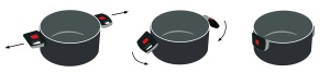 Set de Oale BALLARINI Click Cook, 3 piese, 16 cm, 20 cm, 24 cm, Negru - Img 5