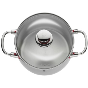 Set de oale cu inductie de calitate WMF 5 bucati, set de oale de gatit cu capac de sticla, otel inoxidabil Cromargan lustruit, set de oale cu inductie neacoperite, deschidere cu abur - Img 9