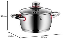 Set de oale cu inductie de calitate WMF 5 bucati, set de oale de gatit cu capac de sticla, otel inoxidabil Cromargan lustruit, set de oale cu inductie neacoperite, deschidere cu abur - Img 19