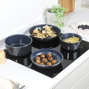 Set de oale si tigai Russell Hobbs 5 piese, ceramica, albastru marin, compatibil inductie - Img 8