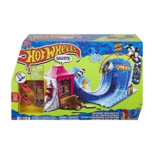 Set de patinaj Hot Wheels Skate Vergnugelungspark - Fingerboard, Skateschuhe, 360-Grad-Action - Img 6