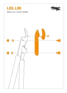 Set de piese de schimb Fiskars 1026286, pentru foarfece PowerGear Amboss, lame antiaderente, culoare gri - Img 3