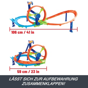 Set de pista Hot Wheels cu looping si masina Die-Cast 164, cu maner pentru transport - Img 6