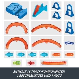 Set de pista Hot Wheels Deluxe cu accelerare, 164, 3 variante de constructie - Img 5