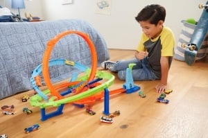 Set de pista Hot Wheels Looping-Zyklon-Challenge cu 2 moduri de joc, 164, cu maner - Img 2