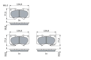 Set de placute de frana Bosch BP1064 pentru fata, cu tehnologie Scorching, ECE-R90 - Img 5