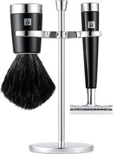 Set de Ras Razuit ZWILLING 3 Piese - Pinsel, Hobel si Halter, Negru
