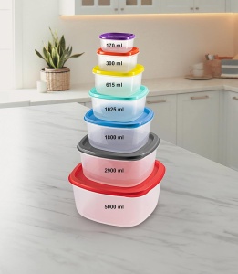 Set de recipiente de stocare GOURMETmaxx 28 piese, multicolor, capacitate variata - Img 2