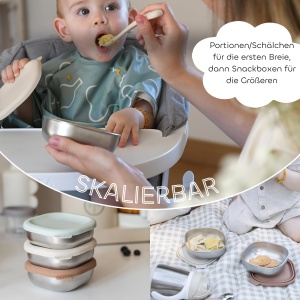 Set de recipiente din otel inoxidabil BEABA 3 cutii, 250 ml, BPA-free, reutilizabile - Img 6