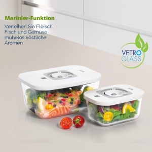 Set de recipiente vidate din sticla LAICA, 0.5L si 1.5L, reciclabile - Img 4