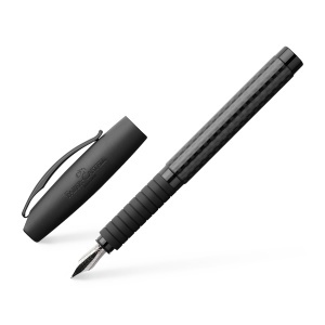 Set de scriere Faber-Castell Essentio Carbon, 2 piese, negru, cu cutie metalica - Img 2