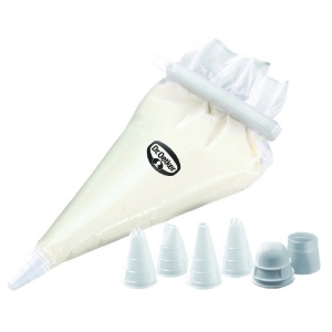 Set de Spritzbeutel Dr. Oetker cu 10 Pungi si 4 Tulle, TransparentAlb - Img 2