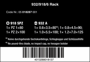 Set de surubelnite Wera 9329186 Kraftform Plus, 6 piese, cu suport de perete - Img 2