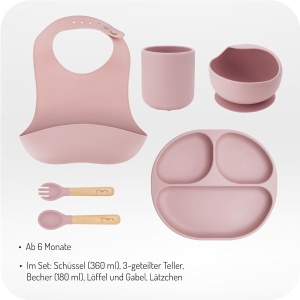 Set de Tacamuri si Farfurii pentru Copii MoMi AMI, 6 Piese, Silikon, 360 ml - Img 8