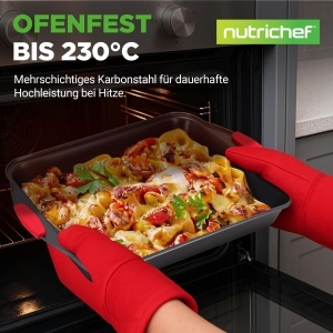 Set de Tavi de Copt NutriChef 10 Piese Antiaderente cu Manere din Silicon - Img 2
