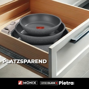 Set de tigai Monix One Click Pietra, 3 piese, 20-24-26 cm, antiaderente - Img 3