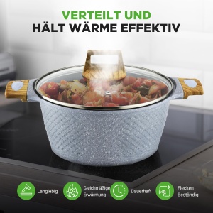 Set de tigai si oale NutriChef, 22 piese, antiaderent, culoare Eisblau - Img 4