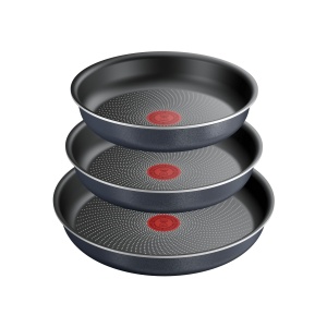 Set de tigai Tefal Ingenio Enjoy, 3 piese, 22/24/28 cm + maner detasabil, rezistent la inductie, acoperit cu antiaderenta, acoperire cu titan, tehnologie Light Tech, stivuibil, poate fi spalat in masina de spalat vase si - Img 2