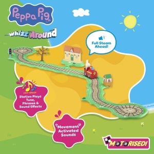 Set de tren Peppa Wutz Whizz-Around cu Rebekka, 6 sine, sunete electronice - Img 7