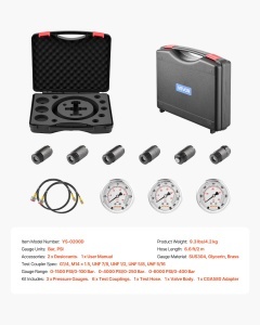 Set de umplere si testare cu azot VEVOR, 3 manometre (1500, 4000, 6000 PSI), 6 adaptoare - Img 7