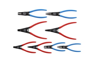 Set de unelte Gedore S 8008, 8 piese, pentru inele de siguranta, cu manere drepte si unghiulare