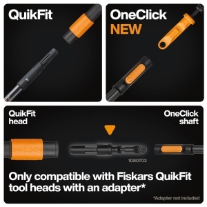 Set de unelte pentru gradinarit Fiskars OneClick - Foarfeca de tuns si taietor de ramuri, 2 manere, negruportocaliu - Img 8