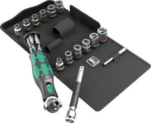 Set de unelte Wera 8009 Zyklop Pocket, 27 piese, compact, cu bituri si extensie