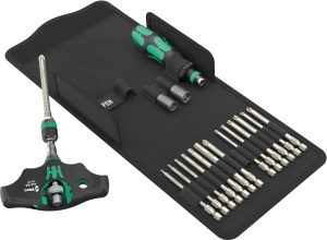 Set de unelte Wera Kraftform Kompakt 400 RA SHK, 19 piese, ergonomic, cu cutie textila