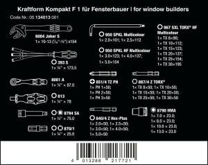 Set de unelte Wera Kraftform Kompakt F 1, 35 piese, pentru feronerie - Img 2