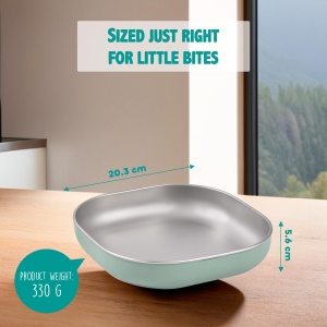 Set de Vase pentru Copii Beaba, 3 Piese, Inox, Verde Salvie, Microunde si Spalare Automata - Img 3