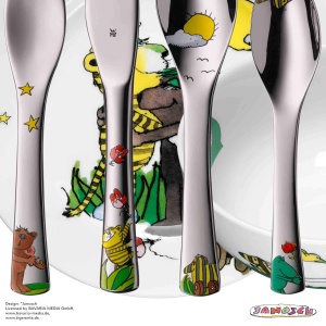 Set de vesela pentru copii WMF Janosch 6 piese inox Cromargan spalabil in masina de vase - Img 3
