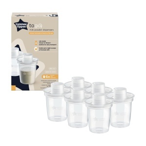 Set dozatoare lapte praf Tommee Tippee 6 bucati design compact ideal pentru calatorii